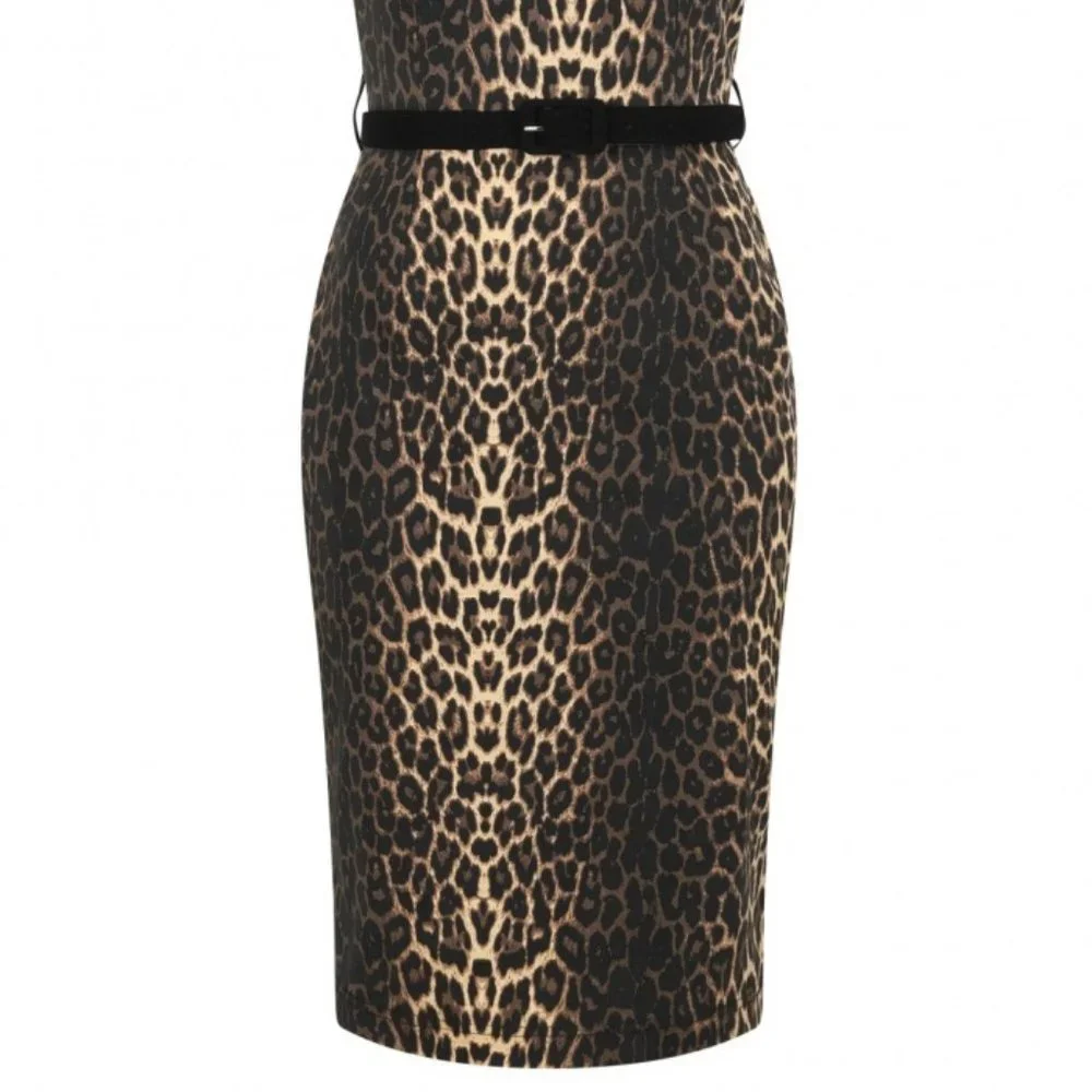 🤎 Brown and Black Leopard Pencil Skirt Dress Sizes S & XL left! - Picture 8 of 12